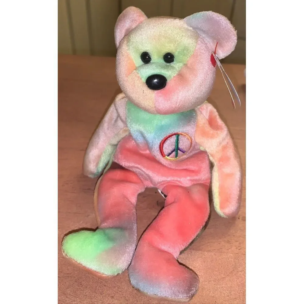 VINTAGE TY BEANIE BABY PEACE 1996 FIRST GENERATION RETIRED RED STAMP Many ERRORS